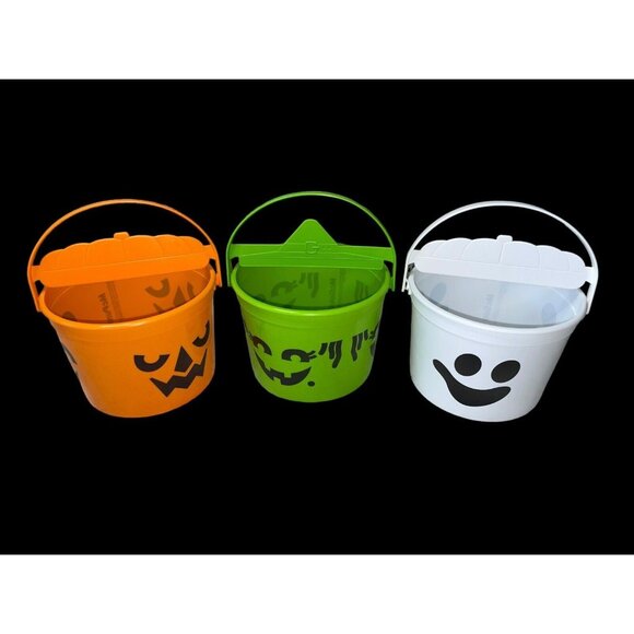 2022 Mcdonalds Halloween Trick or Treat Buckets Set of 3 Ghost Witch Pumpkin - Picture 1 of 2
